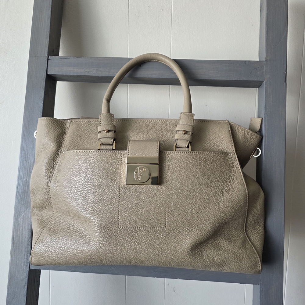 Versace Authentic! Beige Leather Handbag Tote